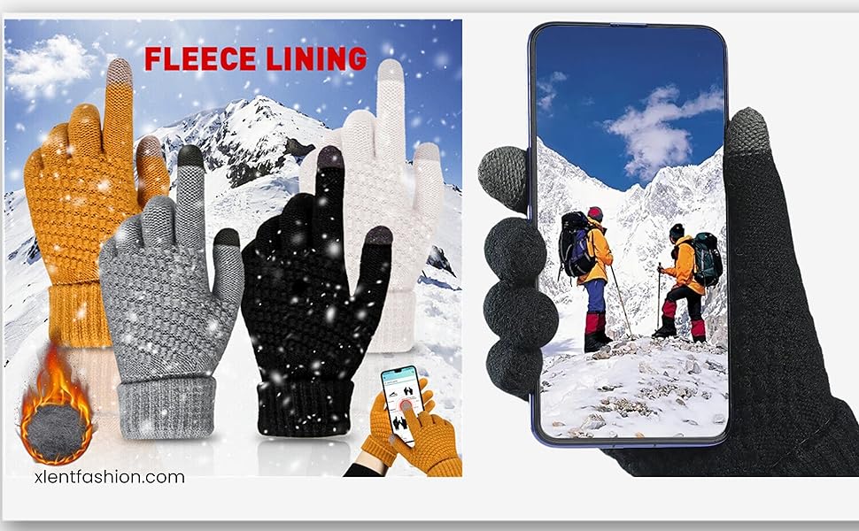 Touchscreen-friendly winter gloves Stretchable wool gloves Winter hand protection