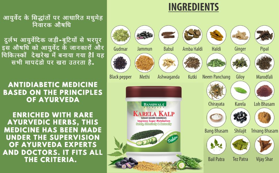 Bansiwala Karela Kalp Granules for Blood Sugar Control | Ayurvedic Medicine for Blood Sugar 2 Ayurvedic Formulation Without Any Harmful Combination