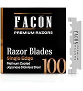 100 Facón Single Edge Razor Blades for Barber Straight Razor, Straight Razor Blades for Shaving, ...