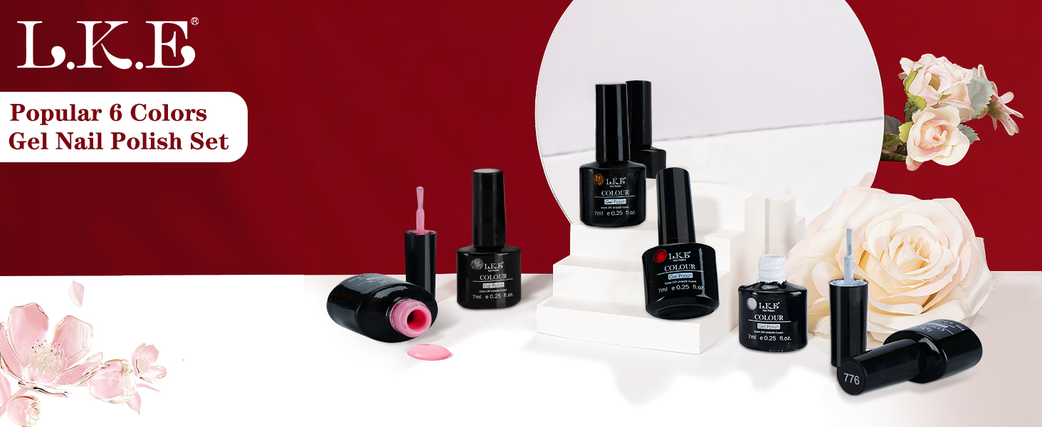 gel nail polish red white black gold Sliver glitter