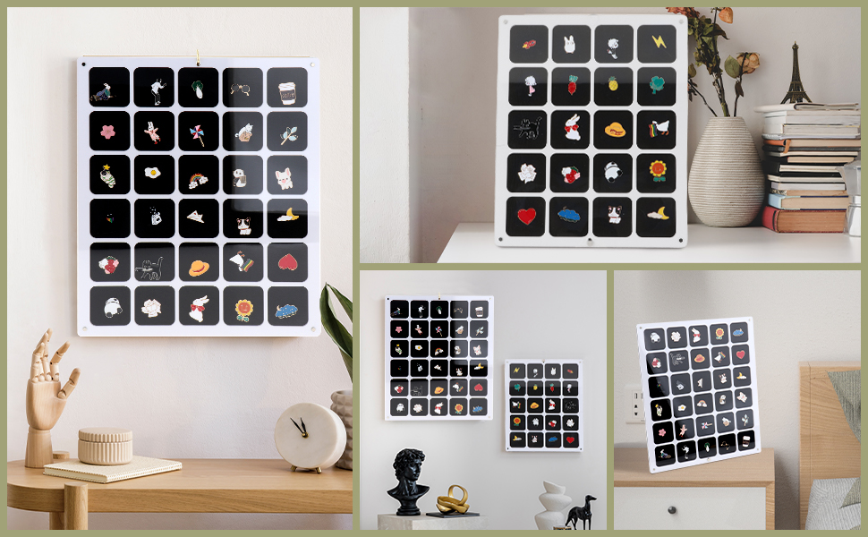Acrylic Enamel Pin Display, Pin Collection Display Organizer Pin Display Case Dust