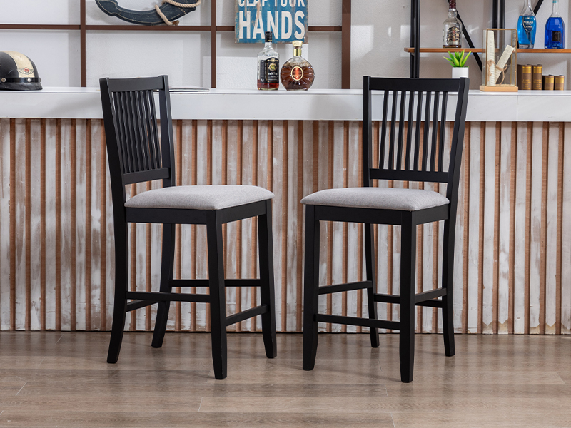 Duhome Wood Bar Stools Set of 2, Counter Height Chairs