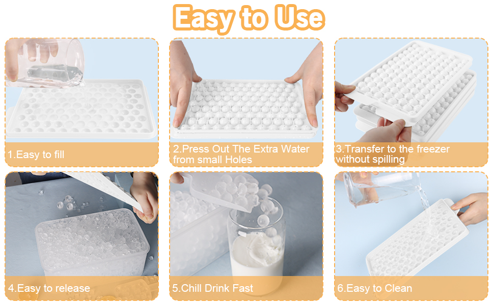 Mini Ice Cube Trays, Stackable 0.6in Small Ice Maker for