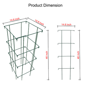14.6" x 14.6" x 46" Taller and wider tomato cages