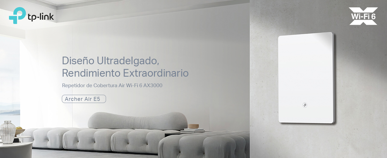 Archer Air E5 - Repetidor de Cobertura Air Wi-Fi 6 AX3000 Ultrafino 8 mm