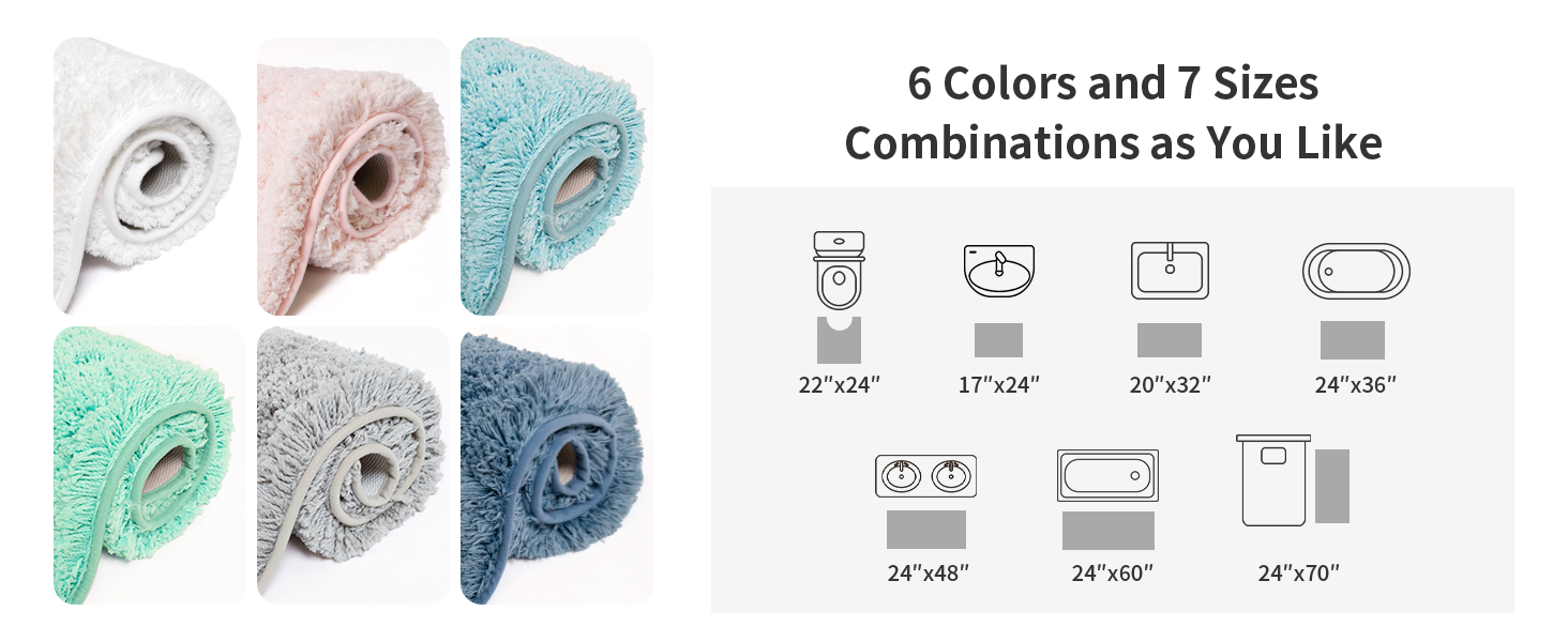 Multiple sizes and colors