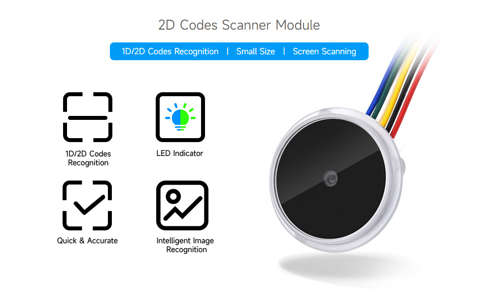 Amazon.com: Waveshare Round 2D Codes Scanner Module, Barcode/QR Code ...