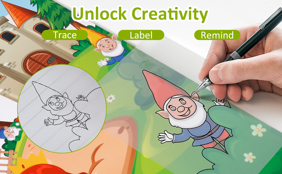 Full clear sticky notes, Ideal for creative, design, trace, label, and remind