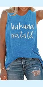 Hakuna Matata Letter Printed Tank Tops
