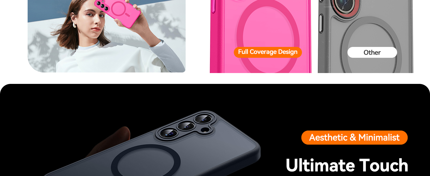 Gaming-Controller oder Geräteschnittstelle mit „Ultimate Touch“ -Text und orangefarbenem Akzentbanner am unteren Rand der dunklen