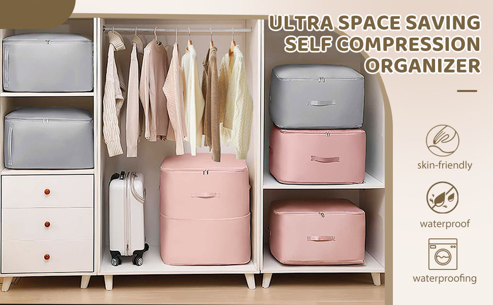 Ultra Space Saving Self Compression Organizer