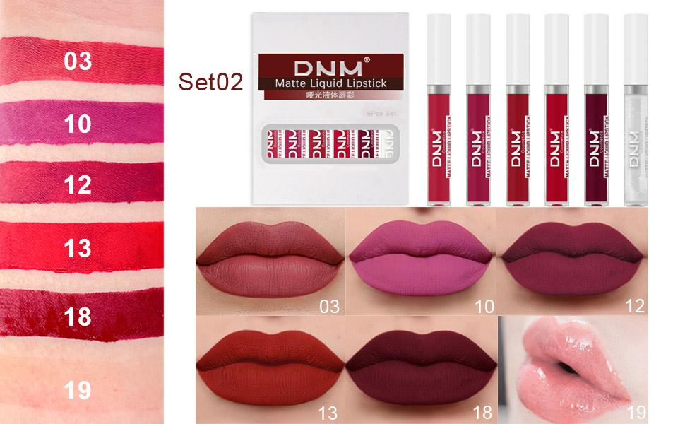 5Pcs Matte Liquid Lipstick+1Pcs Lip Plumping Gloss Set