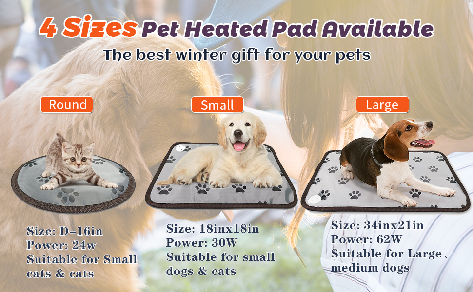 GOLOPET Cat Heating Pad 18x18 inches Pet Heating Pads for