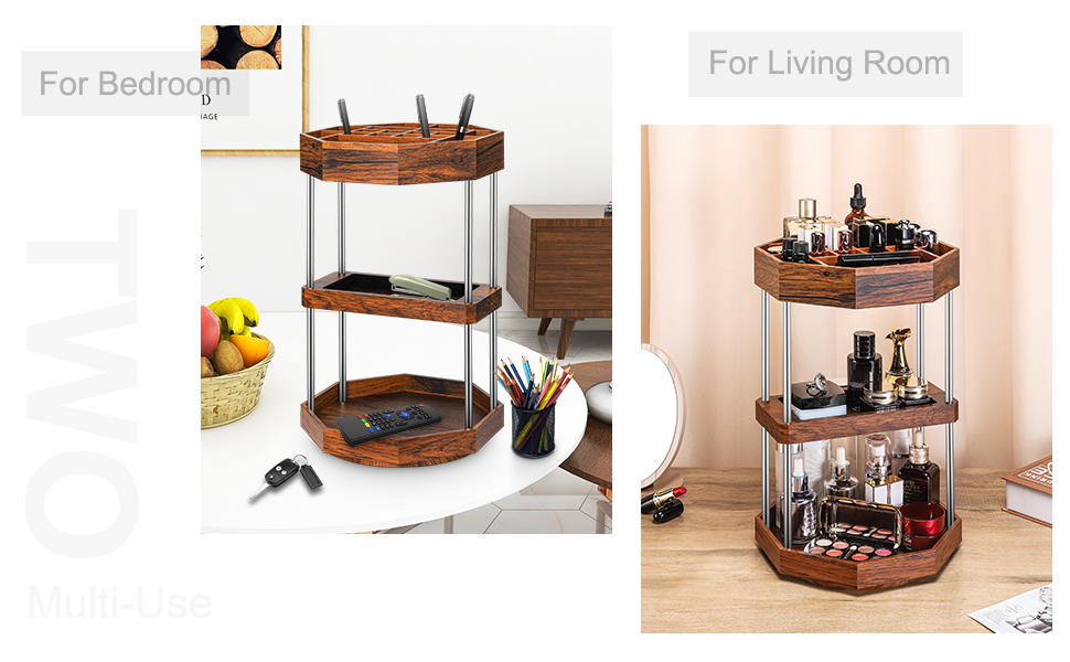 Wood Makeup Organizer 360° Rotating