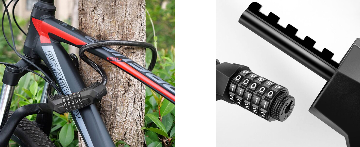 Bike Lock Cable, Anti Theft Bicycle Lock Chain, Bike