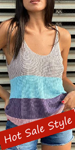 knit Sleeveless Blouses Shirts Cami Tops
