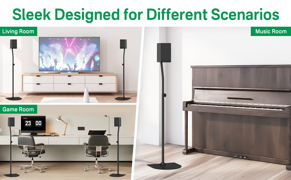 Height Adjustable Speaker Stands Pair for Samsung with Speaker Wall Mount Heavyduty Floor