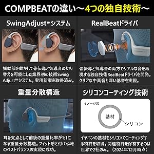 COMPBEAT 骨伝導 ヘッドセット ノーマルサイズ マルチポイント接続対応 Amazon.co.jp: COMPBEAT（ノーマルサイズ） 骨伝導イヤホン 骨