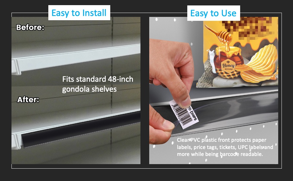 Shelf Label Strips, Pro Painter 100 Pack Snapin 1.25”H