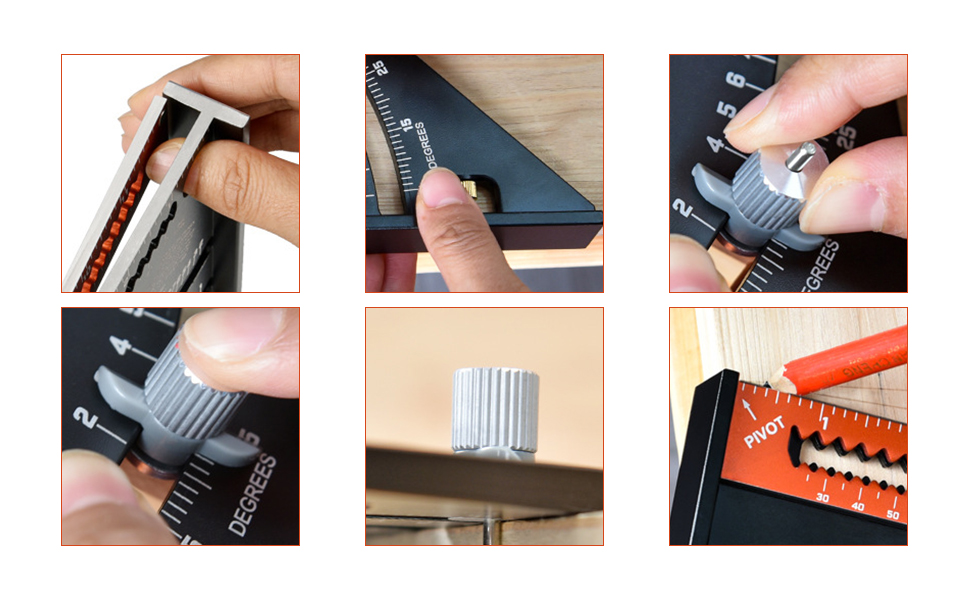 Folding Aluminium Alloy Triangle Ruler, Multifunctional Carpenter's