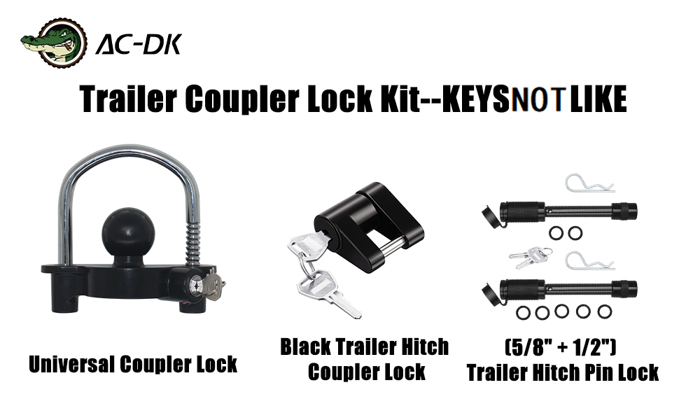 ACDK Trailer Hitch Lock Universal Tow Ball Trailer Lock Adjustable