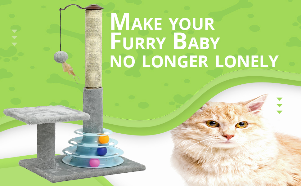 Tall 25" Cat Scratching Post Kitten Scratch Post Indoor with Sisal