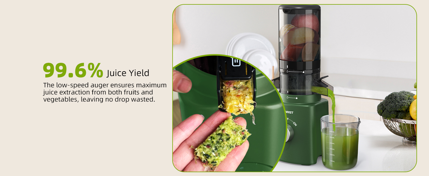 Juicer Machines, TUUMIIST Cold Press Juicer with 4.25'' Large Feed