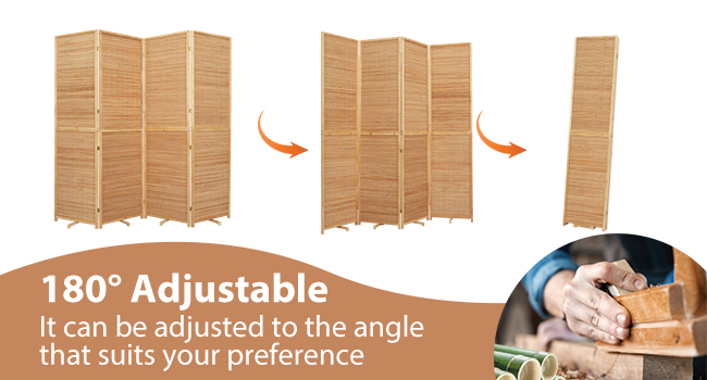 Bamboo Room Divider 4 Panel Room Dividers and Folding Privacy Screen Portable Room Divider Screen