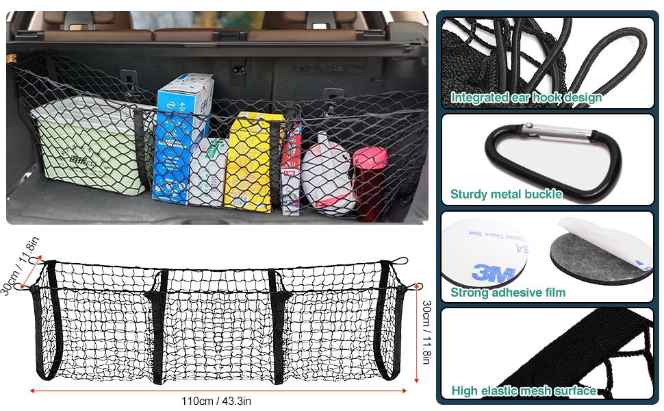 Cargo Net for SUV,Universal Elastic Mesh Net Trunk Bag