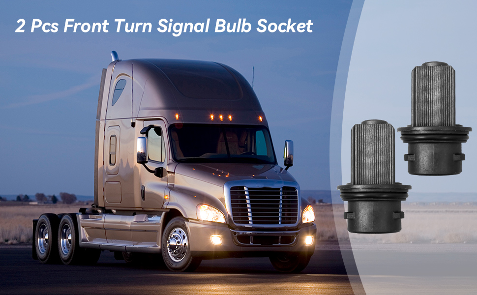 2Pcs Front Turn Signal Bulb Sockets Fit for Freightliner