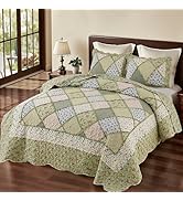 Amazon.com: VIVILINEN Full Queen Size Green Patchwork Quilt
