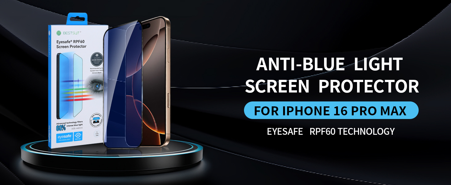 iPhone 16 Pro Max Screen Protector [Blue Light] [Auto-Installation] for iPhone 16ProMax 6.9inch 