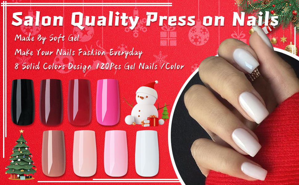 medium sqaure gel nails press on