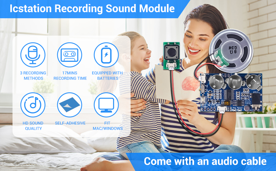 Icstation Sound Module, Recordable Voice Module 17 Minutes