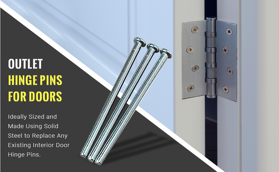 Hinge Outlet Hinge Pins for Doors, 3.5 inches, Satin Nickel, 3 Pack