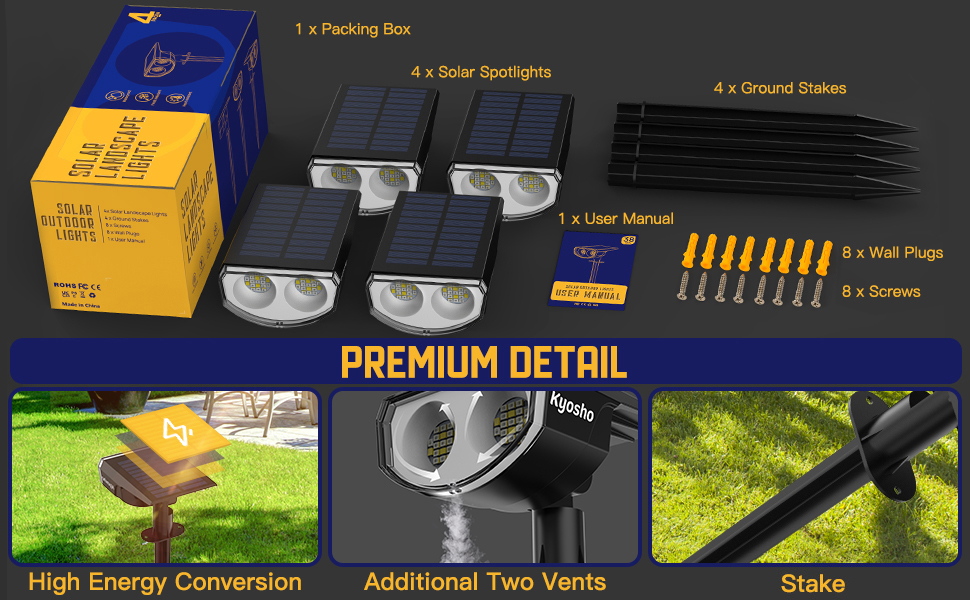 Color solar lights 4 pack