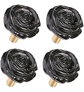 Rockcloud Pack of 4 Rose Crystal Drawer Knobs Cupboard Pulls Handle Cabinet Flower Knobs Furnitur...