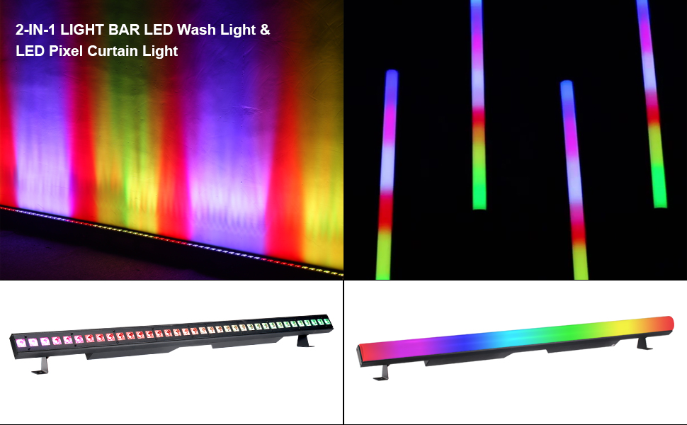 LED Wash Light Bar, WorldLite DJ Stage Light Bar 144W 36LEDs RGBW