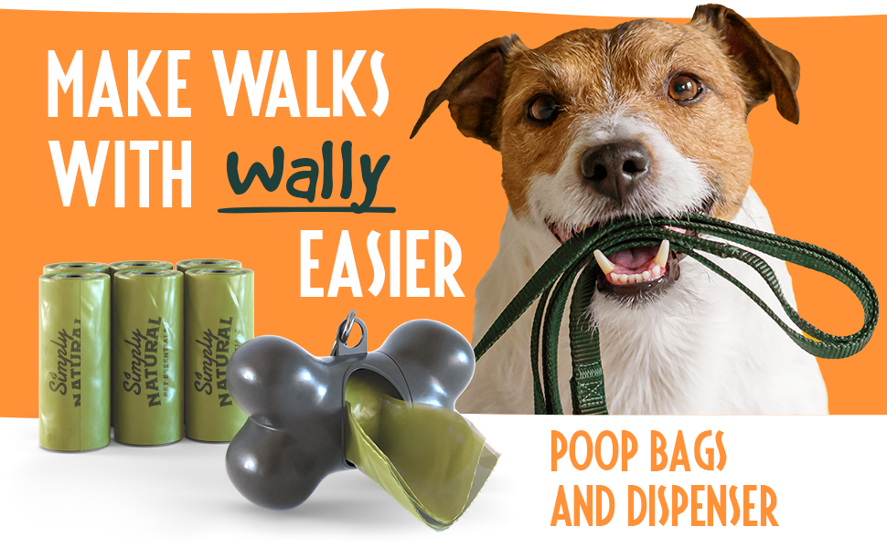 Dog Poop Bags Rolls, Dog Bag with Dispenser and Lead Clip - Bags for ...