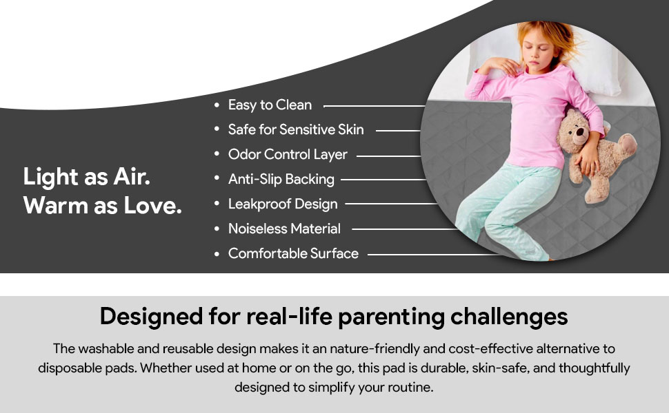 SPN-JGSP Toddler Mattress Pads, Potty Training Mattress Protector Pad