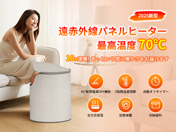 Amazon | パネルヒーター 足元【540°全方位発熱&2025新登場】デスク