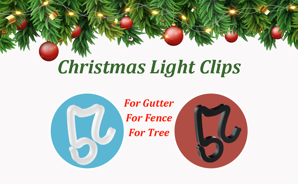 Profully Christmas Light Clips, Plastic Gutter Clips for