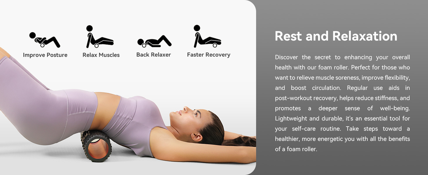 Foam Roller HighDensity Exercise Roller, Deep Tissue