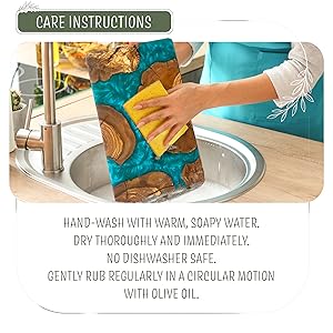 olivewood resin green cutting board