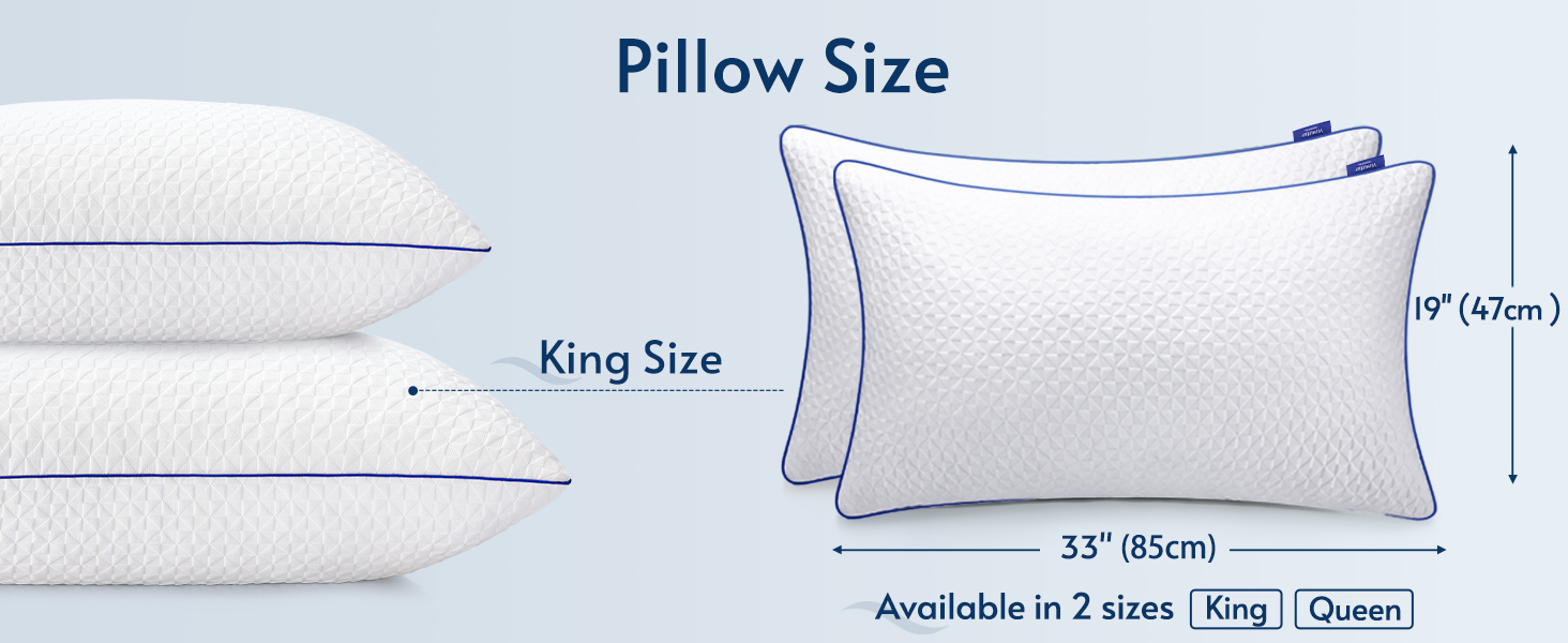 viewstar Memory Foam Pillows King Size Set of 2, Adjustable