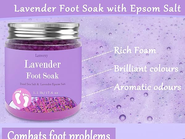 Amazon.com: Lavender Foot Soak with Epsom Salt and Sea Salt