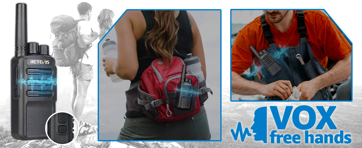 Retevis NR610 Walkie Talkie, PMR446 2 Way Radio Rechargeable USBC