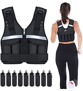 Sportneer Adjustable Weighted Vest Weights: 2-18 lbs/2-40 lbs Washable Weight Vest 16 In 1 Fast A...