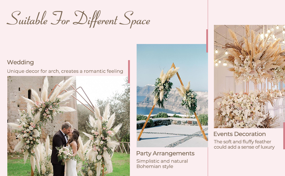 Serwalin 9Pcs Pampas Grass Purple Pink 17.7 Inch