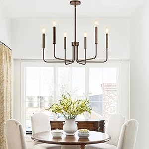 rustic chandelier in the dining room